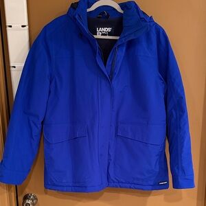 Lands' End Vibrant Blue Hooded Jacket